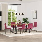 vidaXL Chaises à manger lot de 6 rouge bordeaux velours