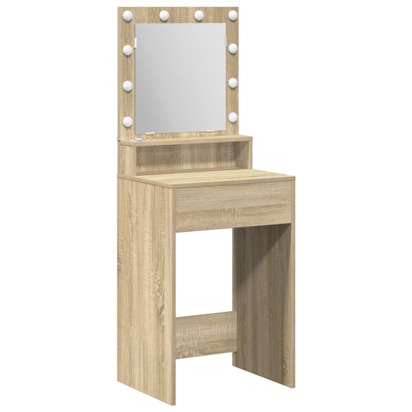 vidaXL Coiffeuse avec éclairage LED en chêne Sonoma  50x41x135 cm