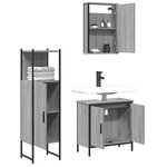 vidaXL Ensemble de meubles de salle de bain 3 Pièces Sonoma gris