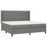 vidaXL Sommier à lattes de lit matelas LED Gris foncé 200x200 cm Tissu