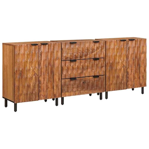 vidaXL Buffet 3 Pièces Finition Acacia Brun 60 x 33 x 75 cm