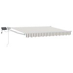 vidaXL Store rétractable manuel avec LEDs Gris clair et blanc