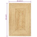 vidaXL Tapis fait à la main Jute Naturel 80x160 cm