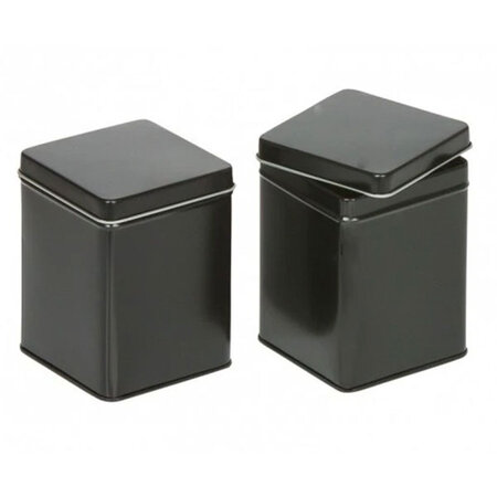 Lot de 12 boites carrées noires 76x76x100mm