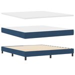 vidaXL Lit à ressorts avec matelas Bleu 180 x 200 cm tissu