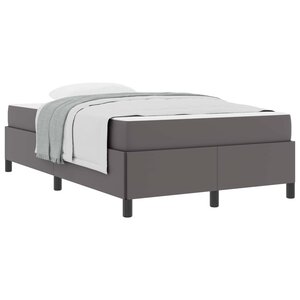 vidaXL Cadre de lit avec matelas Gris 120 x 190 cm tissu