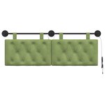 vidaXL Tête de lit suspendue Avec lumière LED Vert clair Velours