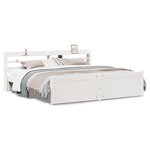 vidaXL Cadre de lit avec tête de lit sans matelas blanc 200x200 cm