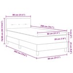 vidaXL Lit à ressort avec matelas et LED taupe 80x200 cm en tissu