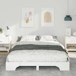 vidaXL Cadre de lit surélevé avec stockage Blanc bois