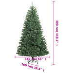 vidaXL Sapin de Noël artificiel à charnières avec support vert 300 cm