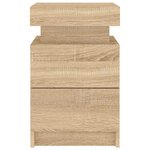 vidaXL Table de chevet avec lumières LED chêne sonoma 35x39x55 cm