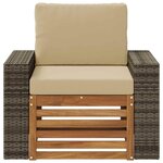 vidaXL Sofa de milieu extérieur Bois d'Acacia Massif Naturel