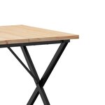 vidaXL Table à manger cadre en X 80x80x75 5cm bois de pin massif fonte