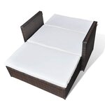 vidaXL Canapé de jardin Résine tressée Marron