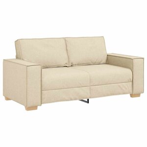vidaXL Canapé 2 places Crème 180x78x84 cm Tissu