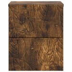 vidaXL Cabinet de chevet mural 2 Pièces Chêne fumé 34 5 x 33 x 40 cm