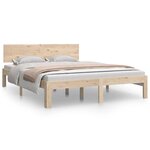 vidaXL Cadre de lit Bois de pin massif 140x190 cm