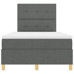 vidaXL Lit Box Spring avec Matelas Gris Foncé 120x200 cm Tissu