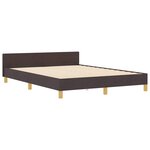 vidaXL Cadre de lit avec tête de lit Marron foncé 140 x 190 cm tissu