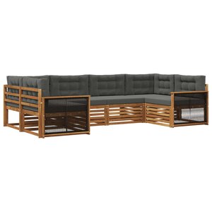vidaXL Ensemble de canapés d'extérieur 6 pc Naturel et Anthracite