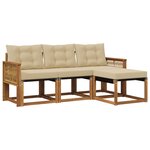 vidaXL Ensemble de canapés d'extérieur 4 pc Naturel et Beige