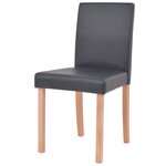 vidaXL Table et chaises 5 Pièces Cuir synthétique Chêne Noir