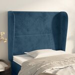 vidaXL Tête de lit avec oreilles Bleu foncé 93x23x118/128 cm Velours