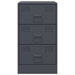 vidaXL Tables de chevet 2 Pièces anthracite 34 5x39x62 cm acier