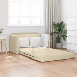 vidaXL Canapé-Lit Crème 124 x 71 x 78 cm tissu