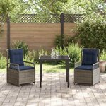 vidaXL Ensemble de salle à manger pour jardin 3 Pièces Gris polyrotin
