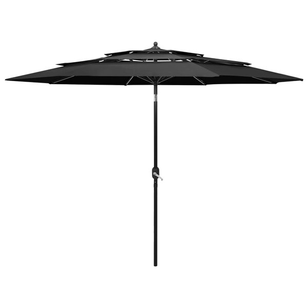 vidaXL Parasol de jardin à 3 niveaux avec mât en aluminium anthracite
