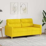 vidaXL Canapé à 2 places Jaune clair 140 cm Tissu