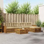 vidaXL Ensemble de canapés d'extérieur 6 Pièces Naturel et Beige