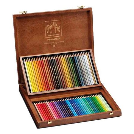 coffret bois de 80 crayons de couleur PRISMALO CARAN D'ACHE