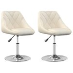 vidaXL Chaises pivotantes à manger lot de 2 Crème Velours