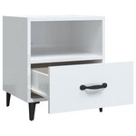 vidaXL Tables de chevet 2 Pièces Blanc brillant Bois d'ingénierie