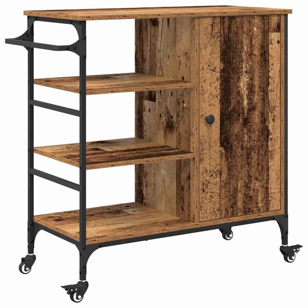 vidaXL Chariot de cuisine Bois ancien 87 5 x 38 5 x 84 5 cm