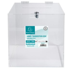 Urne Transparente Fermable À Clé 25x25 Cm - Cristal - Exacompta