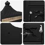 vidaXL Boîte aux lettres murale avec stockage Noir 40.5 x 15.5 x 44 cm