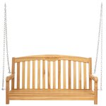 vidaXL Banc Balançoire 114 x 61 x 61 5 cm Bois de teck massif Naturel