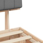 vidaXL Cadre de lit avec tête de lit rembourrée Gris clair 75 x 190 cm