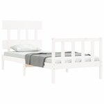 vidaXL Cadre de lit sans matelas blanc bois de pin massif