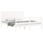 vidaXL Cadre de lit sans matelas blanc 160x200 cm bois massif