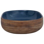 vidaXL Vasque à poser marron et bleu ovale 59x40x14 cm céramique