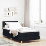 vidaXL Lit boxspring avec matelas avec matelas Noir 100 x 200 cm tissu
