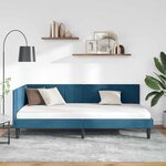 vidaXL Cadre de lit d'angle avec tête de lit Bleu 100 x 200 cm Velours