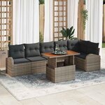 vidaXL Ensemble de canapé de jardin 7 Pièces Gris 100 x 55 x 73 cm