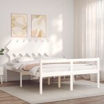 vidaXL Lit pour personne âgée sans matelas blanc 140x200cm bois massif