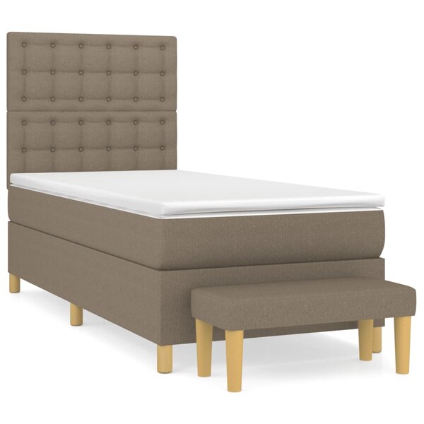 vidaXL Sommier à lattes de lit avec matelas Taupe 80x200 cm Tissu